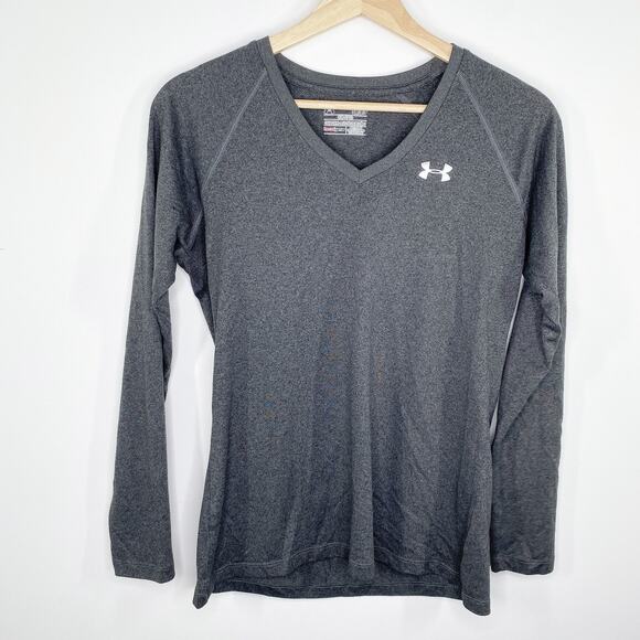 Under Armour HeatGear Semi-Fitted Grey Long Sleeve Shirt Women's Size Small S - Picture 1 of 7